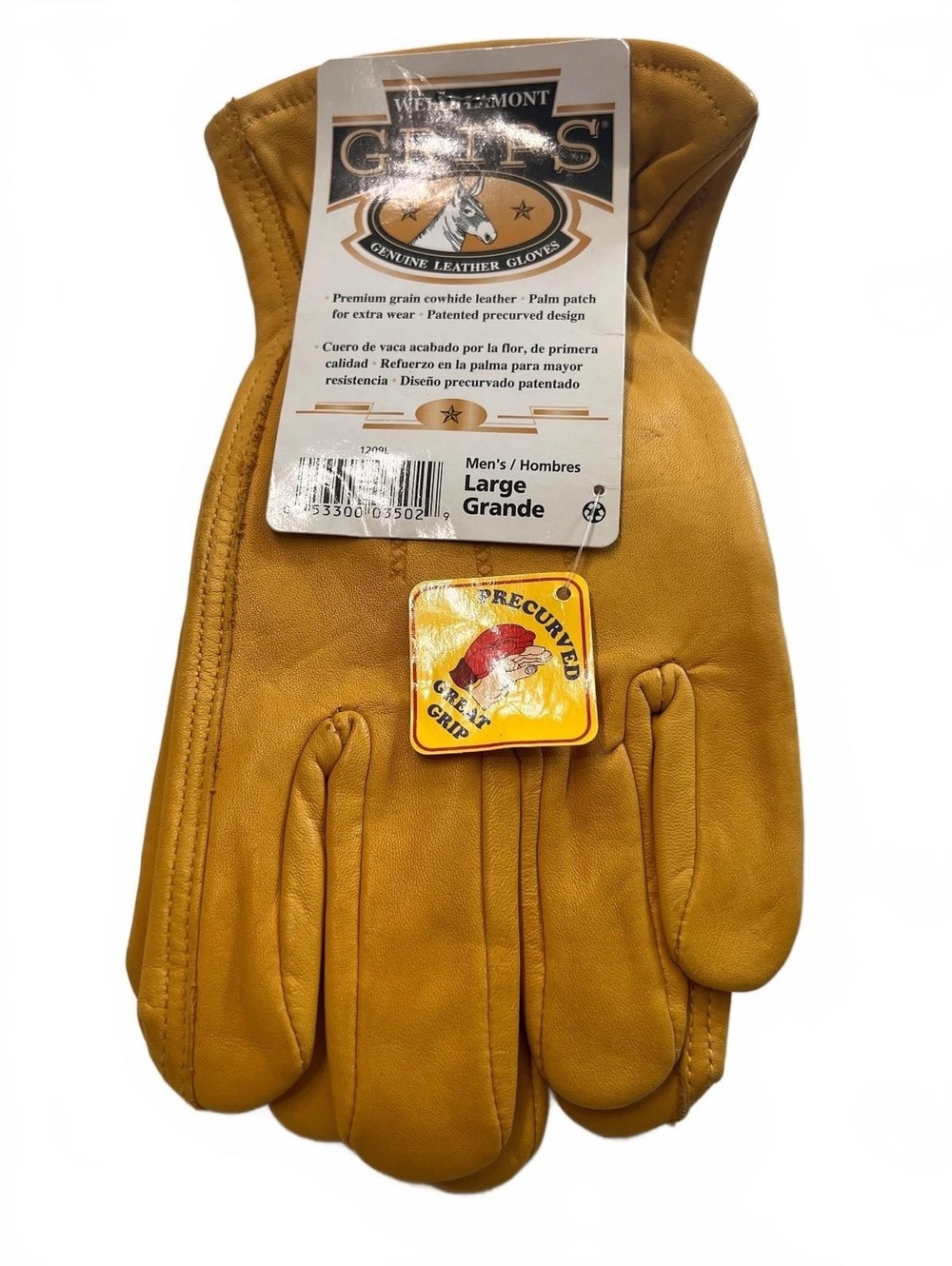 NWT Wells Lamont Leather Work Gloves Western Workwear Utility Ranchcore Men L